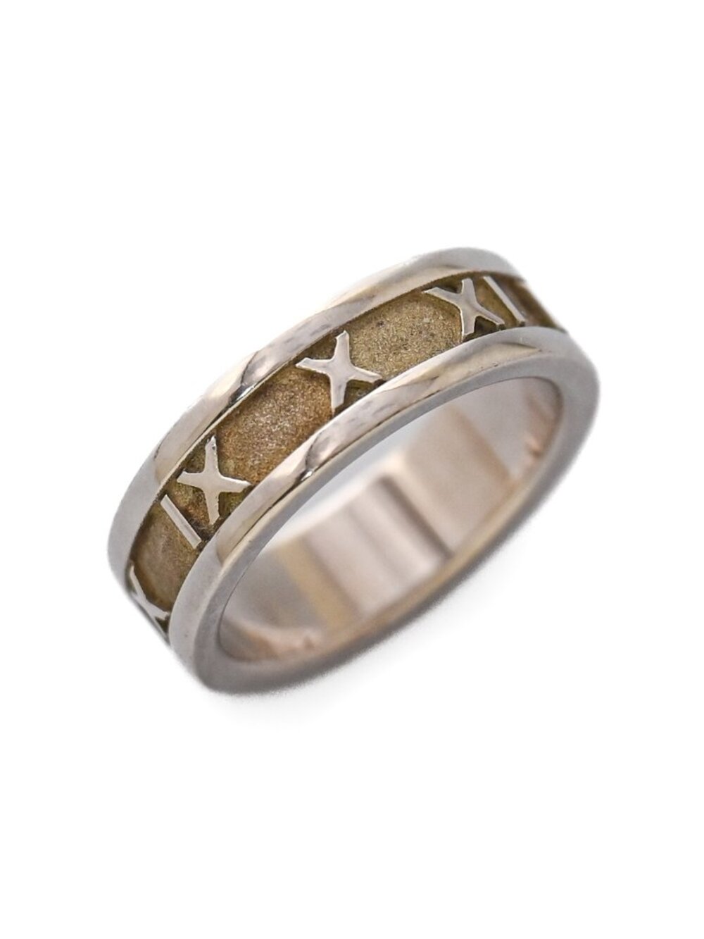Authentic Vintage Tiffany & Co. Atlas Ring Roman Numeral Sterling Silver Sz 6.5 - Picture 2 of 3